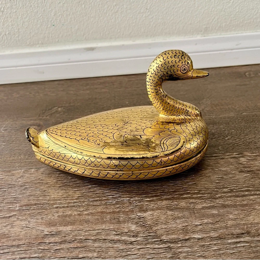Gold Duck Trinket Box